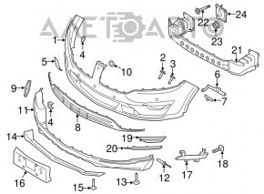 Front bumper mount right Lincoln MKC 15-18 prerest