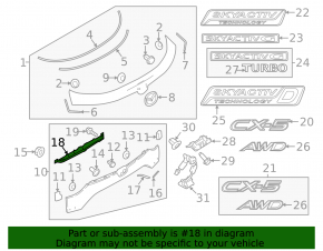 Trunk door trim under the handle Mazda CX-5 17- Without smart key, with rear camera,