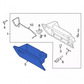 Glove box, glove compartment Ford Explorer 20-24 black