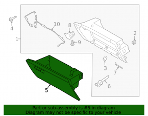 Glove box, glove compartment Ford Explorer 20-24 black