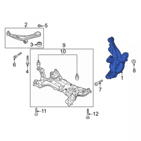 Trunnion with hub front right Ford Escape MK4 20- FWD