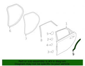Door seal side rear right Jaguar F-Pace X761 17- rear
