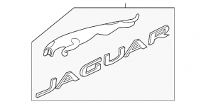 Jaguar emblem with a cat on the tailgate of the Jaguar I-Pace 19-23