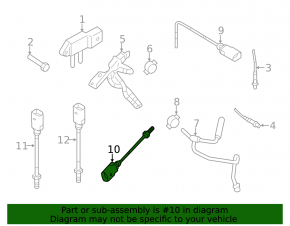 Exhaust gas temperature sensor VW Jetta 11-18 USA 2.0 TDI front turbine, melted chip