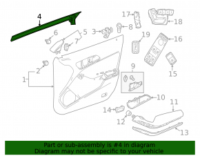 Glass seal front left Mercedes CLA 14-19