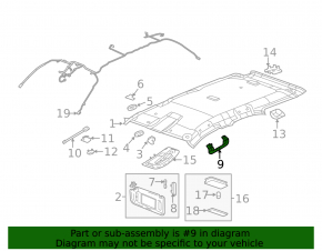 Front right ceiling handle GMC Terrain 10-15