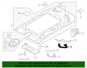 Ceiling handle rear left Volvo V90 17-22 usa gray