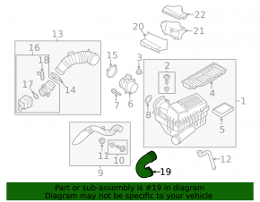 Air duct from filter VW Passat b7 12-14 USA 2.0TDI