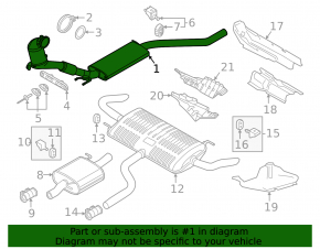 Downpipe with catalytic converter for VW Atlas 24-25 2.0T