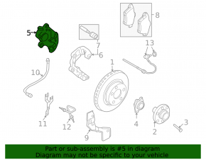 Front left brake caliper for Audi A6 04-11, 312 mm