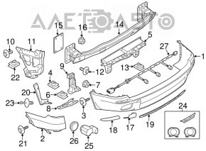 Rear bumper mounting bracket right BMW X5 E70 07-13