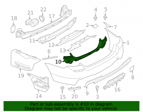 Rear bumper mount central BMW 5 F10 11-16 M Pack