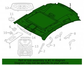 BMW i4 22-26 headlining for sunroof, black