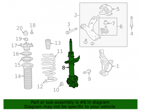 Front right shock absorber for Acura RDX 13-18