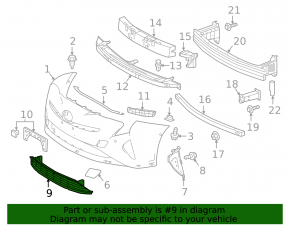 Toyota Prius 50 16-18 front bumper lower grille structure, cracks