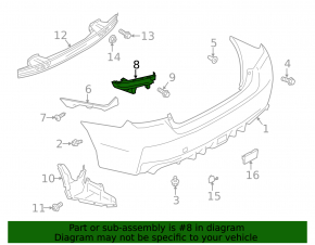 Right rear bumper mount for Subaru WRX 15-21
