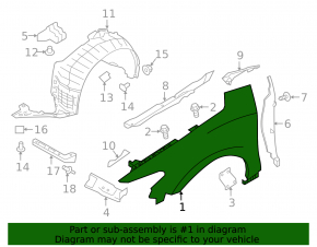 Front left wing Nissan Maxima A36 16-