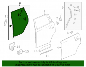 Door Seal Rear Left Acura MDX 14-20