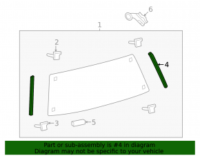 Left rear window molding for Toyota Land Cruiser 2008-2021