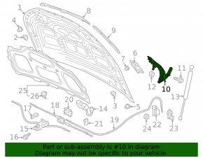 Hood hinge left Audi Q5 80A 18-24