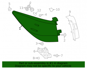 Lexus RX350 16-22 Left Outer Wing Light