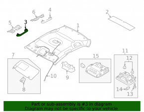 Front right ceiling handle for Hyundai Elantra 21-26, dark gray