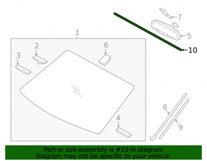 Upper windshield molding for Hyundai Azera 12-17