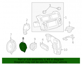 Rear left speaker for Toyota Highlander 14-19
