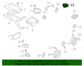 Speaker door front left upper Audi A4 B9 17- Bang and Olufsen