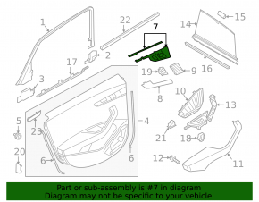 Door handle trim, inner rear left, Audi A4 B9 17-19, matte black