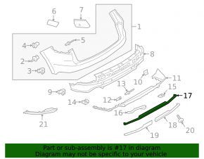 Rear bumper center molding for Porsche Cayenne 19-26 Coupe, structure