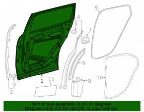 Rear right door assembly for Mercedes X247 GLB 20-26