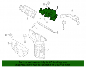 Exhaust manifold rear Ford Explorer 11-15 3.5