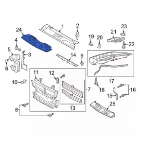Radiator deflector top Ford Mustang mk6 18-