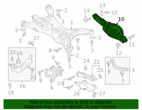 Lower control arm under spring rear left Mazda CX-9 16- rusty used
