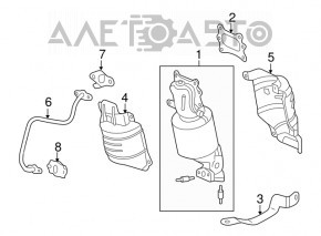 Exhaust manifold front with catalytic converter Acura MDX 14-15 prerest