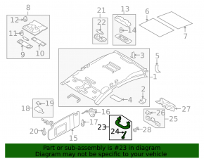 Front left ceiling handle VW CC 08-17 gray