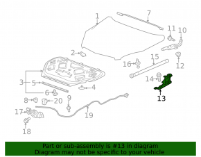 Hood hinge left GMC Terrain 10-17