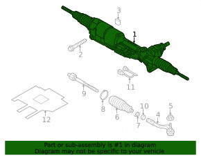 Electric steering rack for Audi A6 C7 12-18, without rods