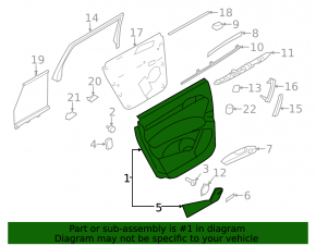 Door trim card rear right Audi Q7 4L 10-15