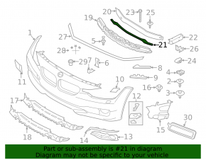 Lower front bumper reinforcement for BMW 3 GT F34 14-19