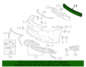 Front bumper reinforcement Lexus ES300h ES350 13-15 prerest, rust