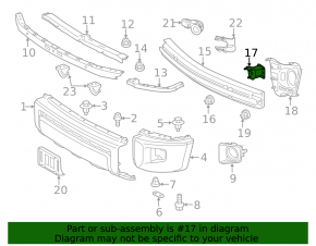 Left front bumper reinforcement fang for Toyota Sequoia 2008-2016