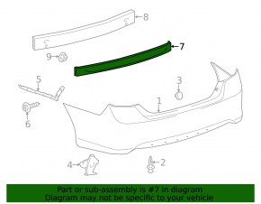 Toyota Camry v50 12-14 usa rear bumper absorber dented
