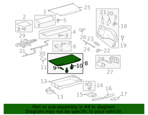 Toyota Prius 30 10-15 trunk floor gray