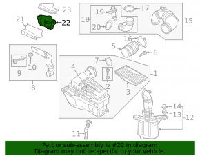 Air intake rear part VW Passat b7 15-15 USA 2.0TDI