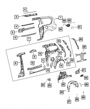 Rear right fender liner Chrysler Pacifica 17-20