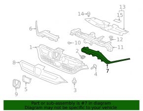 Left grille molding for Honda CRV 20-22