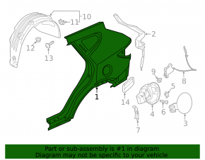Quarter wing rear right Hyundai Santa FE Sport 13-18