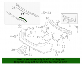 Rear bumper molding right Kia Optima 16-18 prerest chrome for 1 pipe